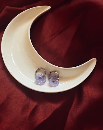 Kolczyki MAAGAL srebro jadeit fioletowy, ISZA studio