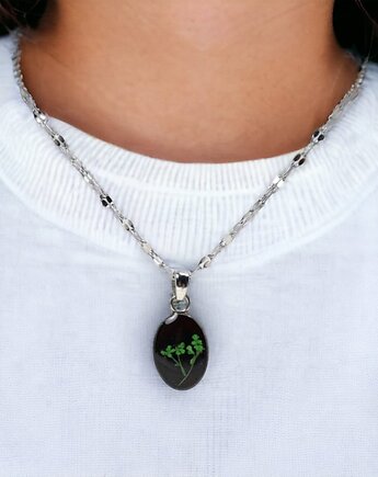 Naszyjnik elipsa z Kwiatami Dzikiej Marchwi, Lovely Jewellery