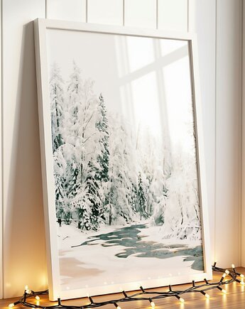 PLAKAT Góry zdjęcie górski krajobraz zimowy las, black dot studio