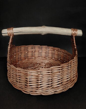 Wiklinowy koszyk z drewnianą rączką, KOSZi