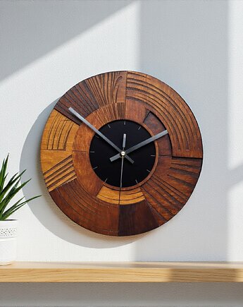 Zegar ścienny z Drewna - Cichy Mechanizmp, Clock Wood Studio