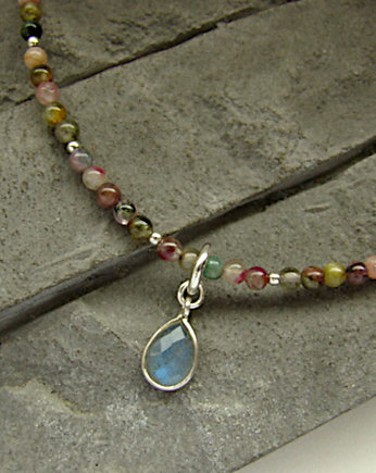 Turmalin i labradoryt - naszyjnik choker, RayOfArt