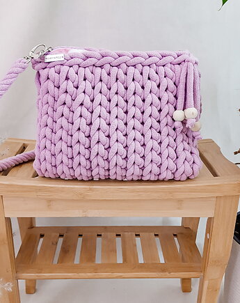 Torebka z grubego sznurka Pillow Bag  - brudny róż, Damariz