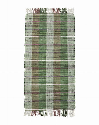 Chodnik dywan 140x70cm bawełniany zielony w pasy, OSOBY - Prezent dla teścia