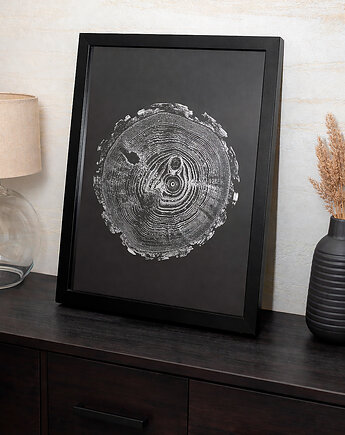 Minimalistyczny Obraz Botaniczny. Plakat Plaster Drewna A3, Kuźnia Obrazów