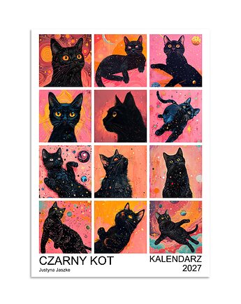 Kalendarz 2027 Czarny Kot, JBJart Justyna Jaszke