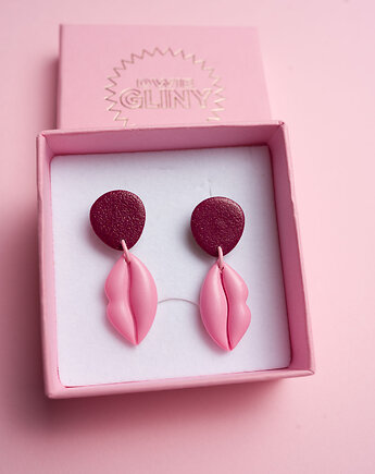 Kolczyki sztyfty usta mini, Dwie Gliny