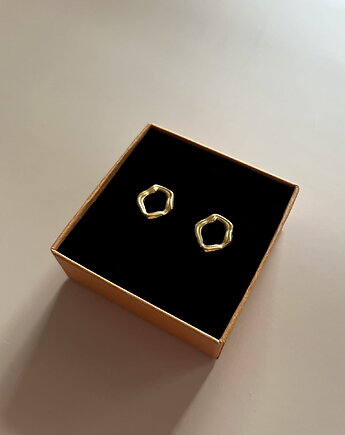 Kolczyki Elise owalne eleganckie sztyfty srebro pozłacane, LEO jwlr