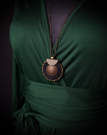 Mosiądz i czerń- naszyjnik sutasz, Mró Soutache