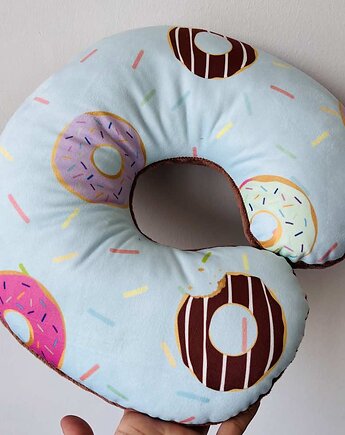 Poduszka Podróżna Rogal Pączki Donut Błękit I Czekolada, poduszkownia