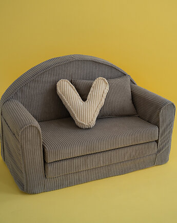 Sztruksowa rozkładana mini sofa, Muzpony