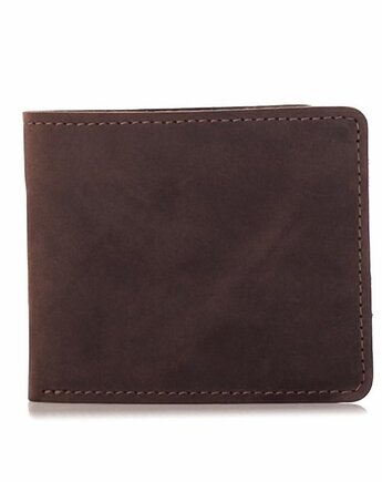 Skórzany Portfel Męski Slim Wallet Vintage Ciemnobrązowy BW05, Belveder
