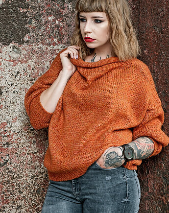 Sweter krótki UNDERWORLD ceglasty, UNDERWORLD