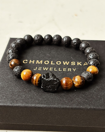 Bransoletka męska Turmalin i Tygrysie Oko, Chmolowska Jewellery