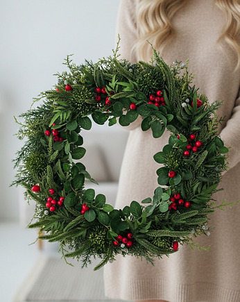 Zimowy wianek na drzwi, Lola White