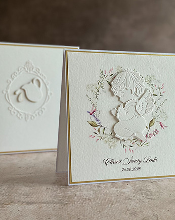 Kartka na chrzest z pudełkiem i kopertą, 49B, Anna Art and Crafts