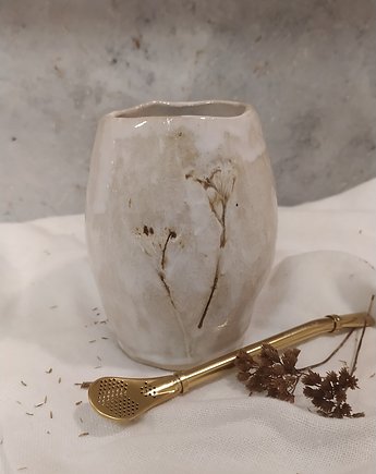 Unikatowy kubek ręcznie robiony do yerba mate, ceramiczny, AM Natural Home