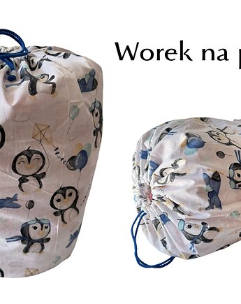 Worek na pościel do przedszkola i żłobka. Duży bawełniany, ściągany, giluplu