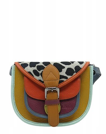 Torebka damska listonoszka skórzana regulowany pasek kolorowa OLIVKA, Olivka Warsaw