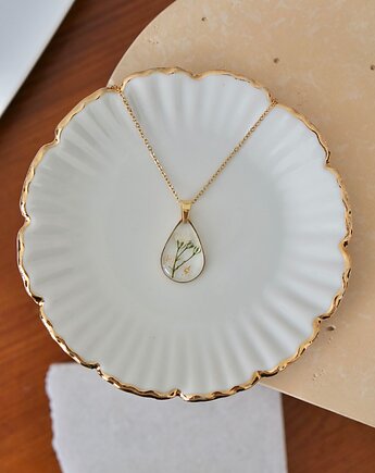 Naszyjnik z białą gipsówką, ANKO rekodzielo