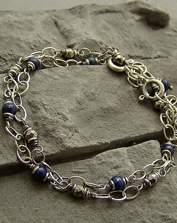 Lapis i piryt  - bransoletki, RayOfArt