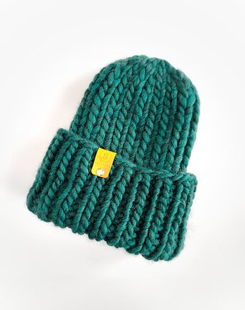 Zielona czapka wełniana WOOLY, sploteka
