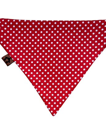 Bandana dla psa czerwona białe kropki, Psia szafa