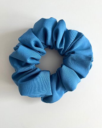 Niebieska jedwabna gumka do włosów Blue Silk - średnica 12 cm, Volie Line