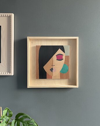 Obrazek z drewna z intarsją - Portret 03, Renoteka