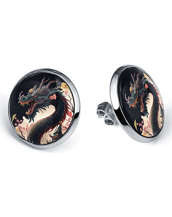 Kolczyki sztyfty Chiński Smok , laluv