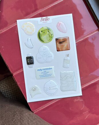 Naklejki 3D  wellness self-care vibes na etui oraz laptop, brillo