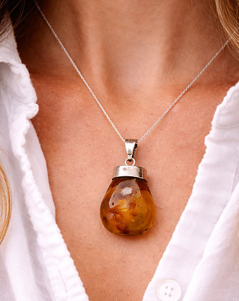 Naszyjnik z naturalnego bursztynu bałtyckiego, Zawieszka bursztynowa, Bursztyn, Amber Charm