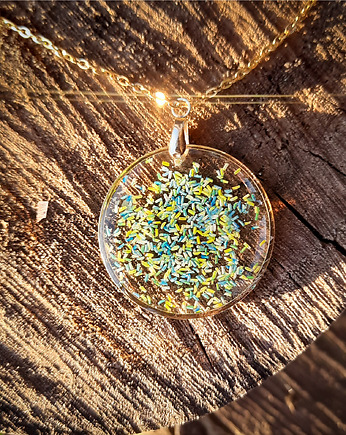 Wisiorek z kolorowym brokatem, Figa handmade accessories