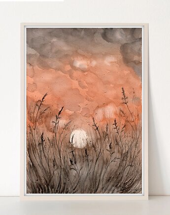 Oryginalna akwarela. Łąka A4, Malgorzata Domanska