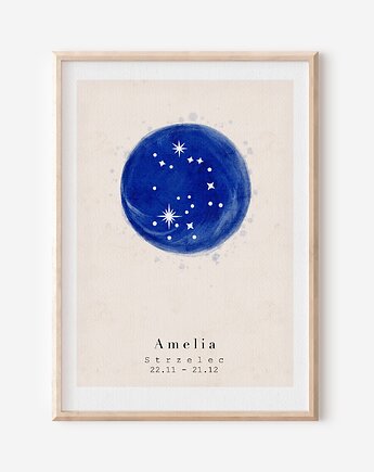 Plakat - Znak zodiaku  strzelec / Sagittarius- Plakat personalizowany, Mint In Paper