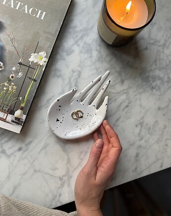 Ceramiczna Łapka Handmade Talerzyk na Biżuterię Dalmatyńczyk w Złote Ciapki, Maison Fragile
