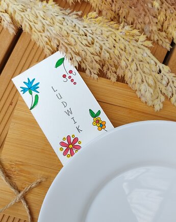 Winietki na wesele, kociewskie, ręcznie malowane, decotyw