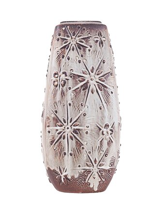Wazon ceramiczny beżowy, niemiecki design, lata 60, produkcja: West Germany, Przetwory design