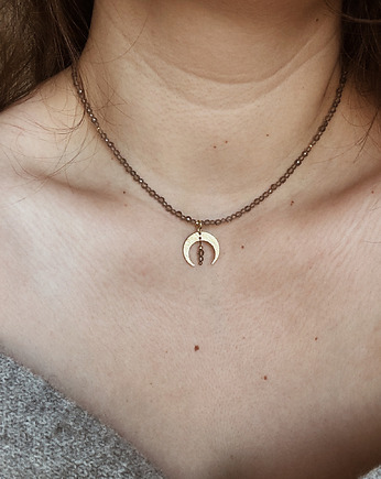 Naszyjnik Kwarc Dymny księżyc/ luna, Chmolowska Jewellery