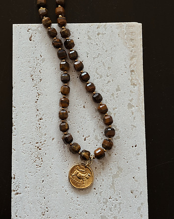 Naszyjnik Tygrysie Oko Moneta, Chmolowska Jewellery