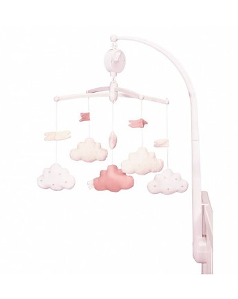 Karuzela z pozytywką do łóżeczka różowe chmurki LILY ROSE Sauthon, OKAZJE - Prezent na Baby shower
