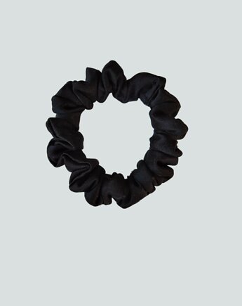 Gumka jedwabna, scrunchie, gumka do włosów czarna orchidea MINI, Capillum