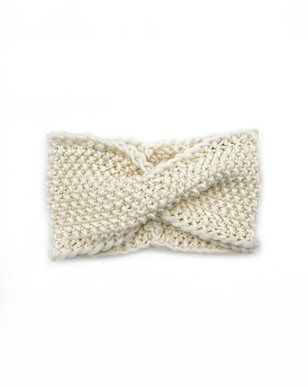 Biała miękka wełniana opaska przejściowa, Holy Alpaca Knit