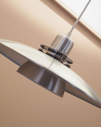 Duńska lampa wisząca, metalowa, lata 70., Przetwory design