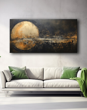 Abstrakcyjny księżyc - Plakat - Impresjonizm, Loft, Minimalizm, Black Sapphire Art