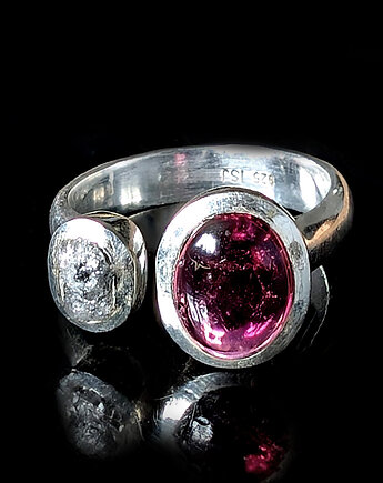 Pierścionek kontrasty- diament i turmalin, Pracownia Neores