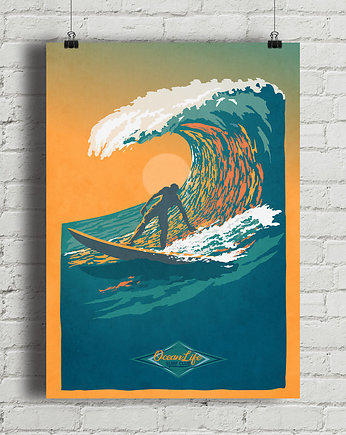 Surfer - plakat fine art, minimalmill
