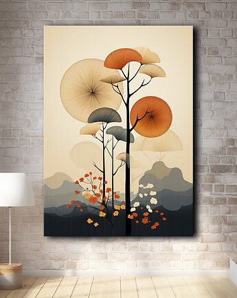 Tropikalne liście - Plakat - Loft, Minimalizm, Black Sapphire Art