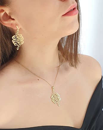 Esyfloresy pozłacane - kolczyki srebrne, VENUS GALERIA