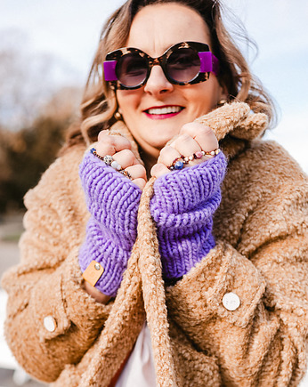 Wełniane mitenki z wełny peruwiańskiej WOOLY, sploteka